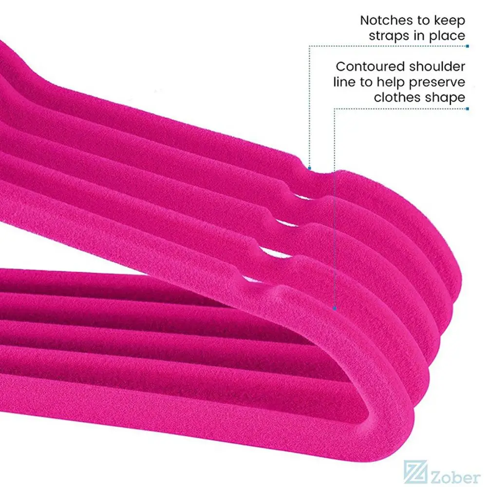 30 шт. в упаковке Нескользящие розовые бархатные детские вешалки для курток брюк