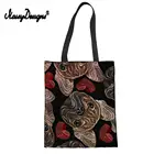 Женская тканевая сумка-тоут NOISYDESIGNS, Хлопковая сумка для покупок с принтом собаки, складная женская сумка, многоразовая эко-пляжная сумка-шоппер