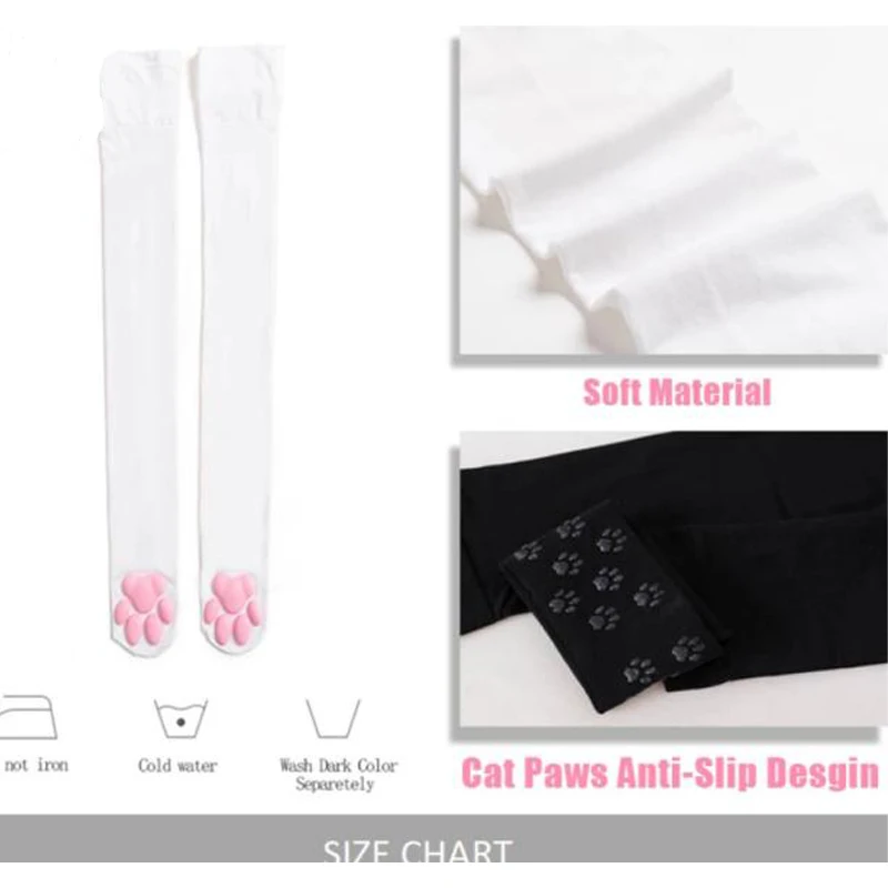 Socks Fashion Stockings Casual Cotton Thigh High Over Knee Sexy Socks Girls Womens Female Cute Soft Cat Paw Cosplay   Q473