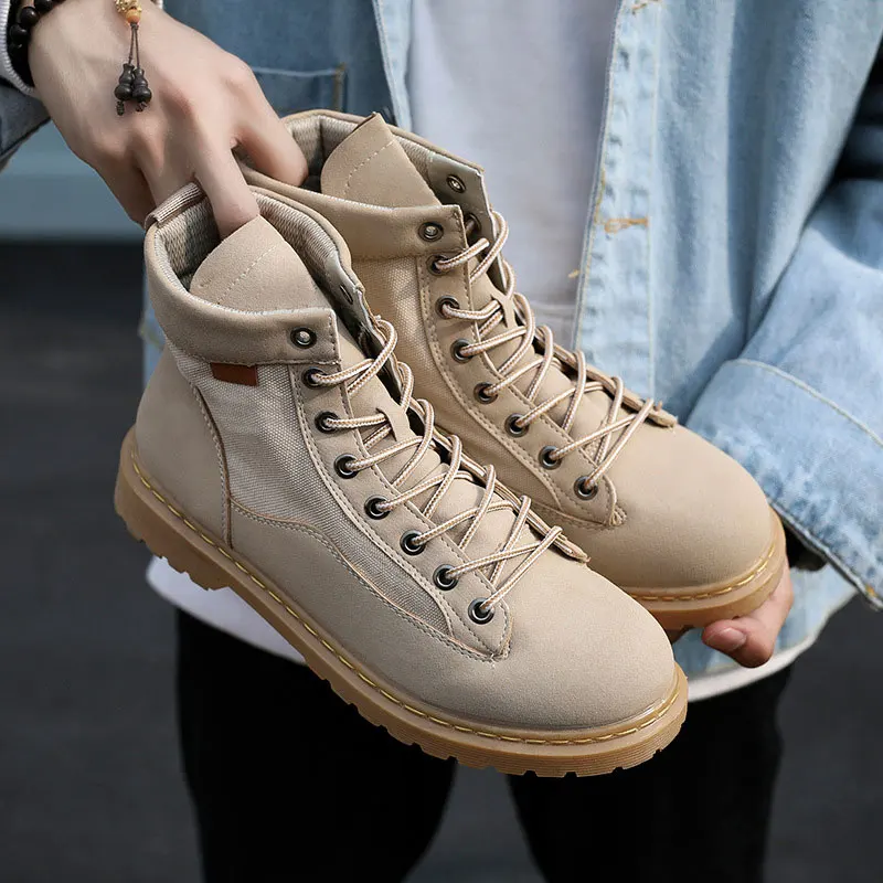 Мужские повседневные ботинки с высоким берцем в британском стиле модная мужская