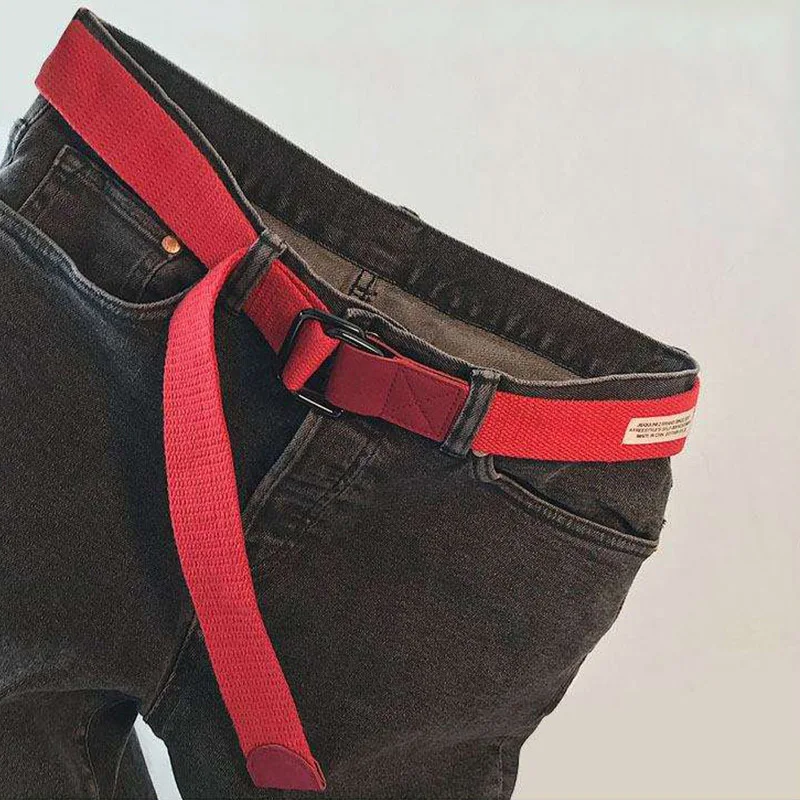 Новый Модный женский плотный холщовый ремень для молодых студентов с двойным