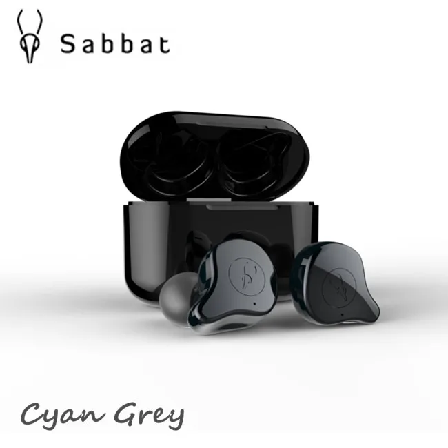 Cyan Grey Sabbat E12 настоящие Беспроводные Bluetooth 5,0 наушники HIFI монитор шум в ухо Спортивная гарнитура Беспроводная зарядка O5 X1 E - Цвет: Cyan Grey