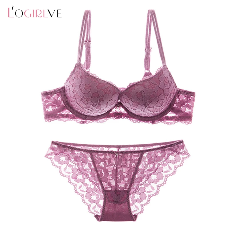 

Новый модный синий комплект нижнего белья пуш-ап бюстгальтер с глубоким V-образным вырезом комплект плотного нижнего белья кружевной сексу...