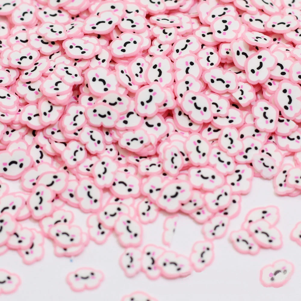 20 г/лот смайлик облако ломтики для детской игрушки подвески из полимерной глины