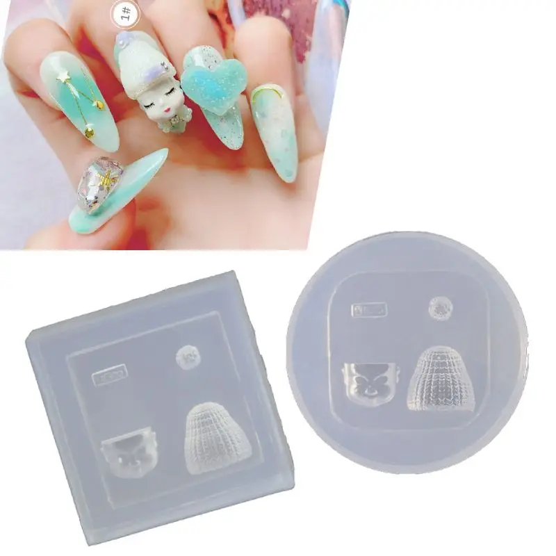 

3D облегающие шапки силиконовая форма для спящей куклы мини-форма для резьбы по смоле инструменты для дизайна ногтей