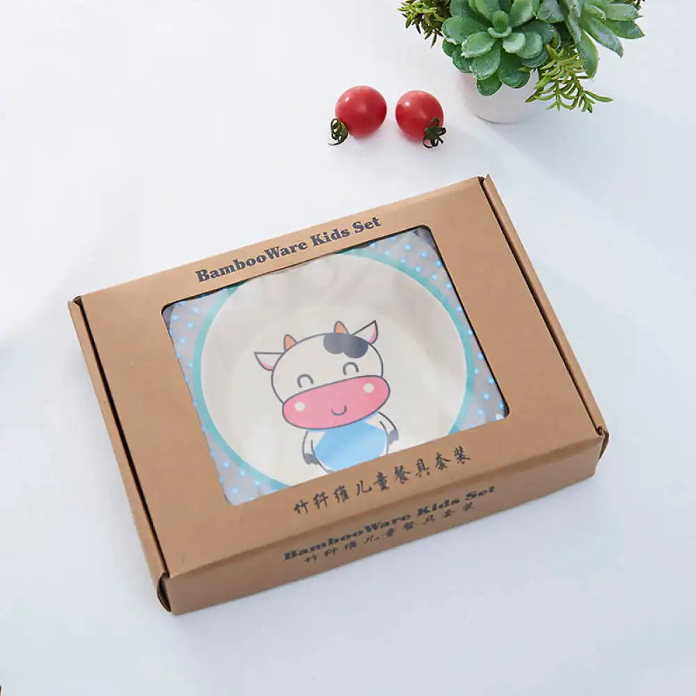 Милый детский набор посуды с изображением животных из мультфильма меламиновая