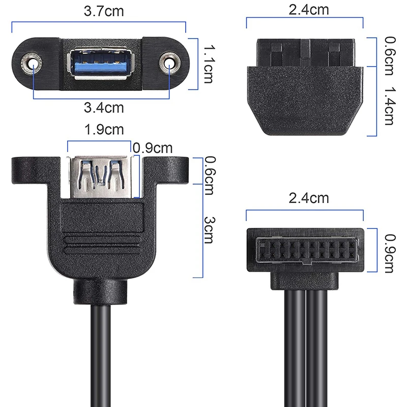 Кабель-перегородка USB 3 0 19PIN на два порта A Female подходит для Win XP/Vista/Win7