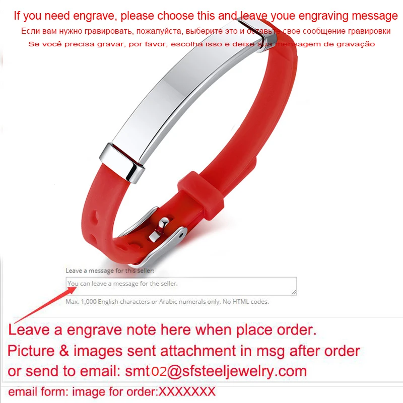 add engrave red 17 Персонализированный резиновый силиконовый Браслет ID детский браслет регулируемый скользящий пользовательское имя для детей женщин мужчин и мальчиков - Окраска металла: add engrave red 17