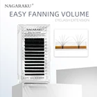 Ресницы для наращивания NAGARAKU Easy Fanning Auto Fans, быстрое цветение, крупный объем, предварительно скрепленные