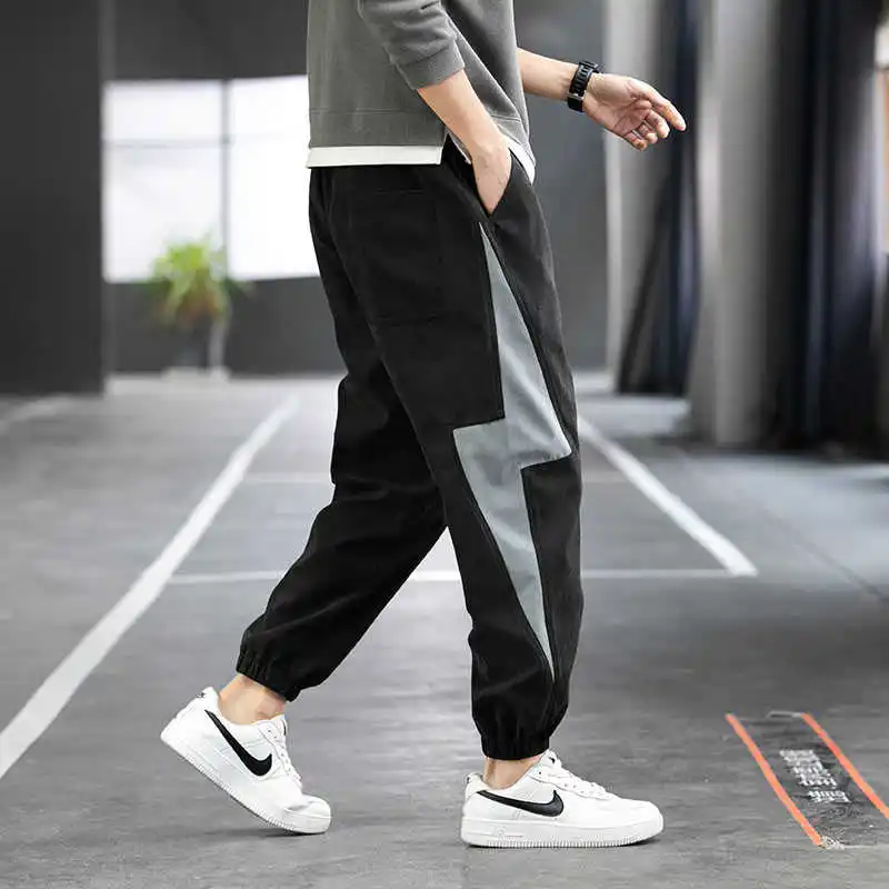 

Sports pants men's knitwear pants 2021 autumn and winter tie leg pants basketball training warm casual pants slim pants