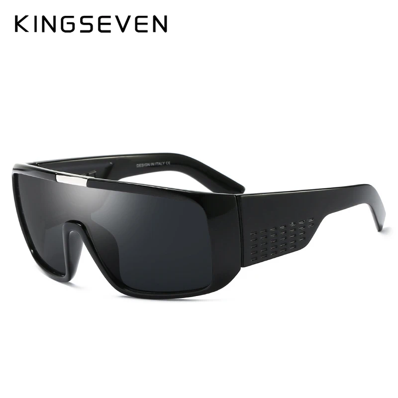 

KINGSEVEN Oversized Sunglasses Men Vintage Brand Driving Sun Glasses Women Flat Top Big Frame Sunglass Retro Siamese Eyewear