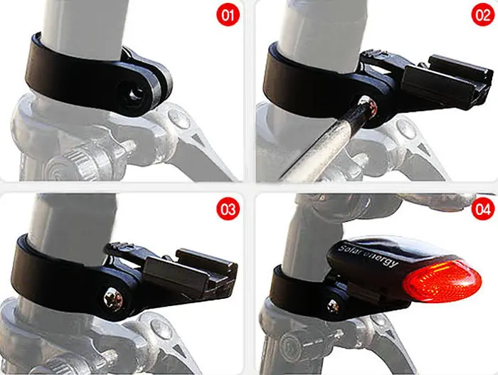 Bike Accessories Cycling Solar Tail Light Power Energy LED Bicycle Rear Safety Warning Ligh | Спорт и развлечения