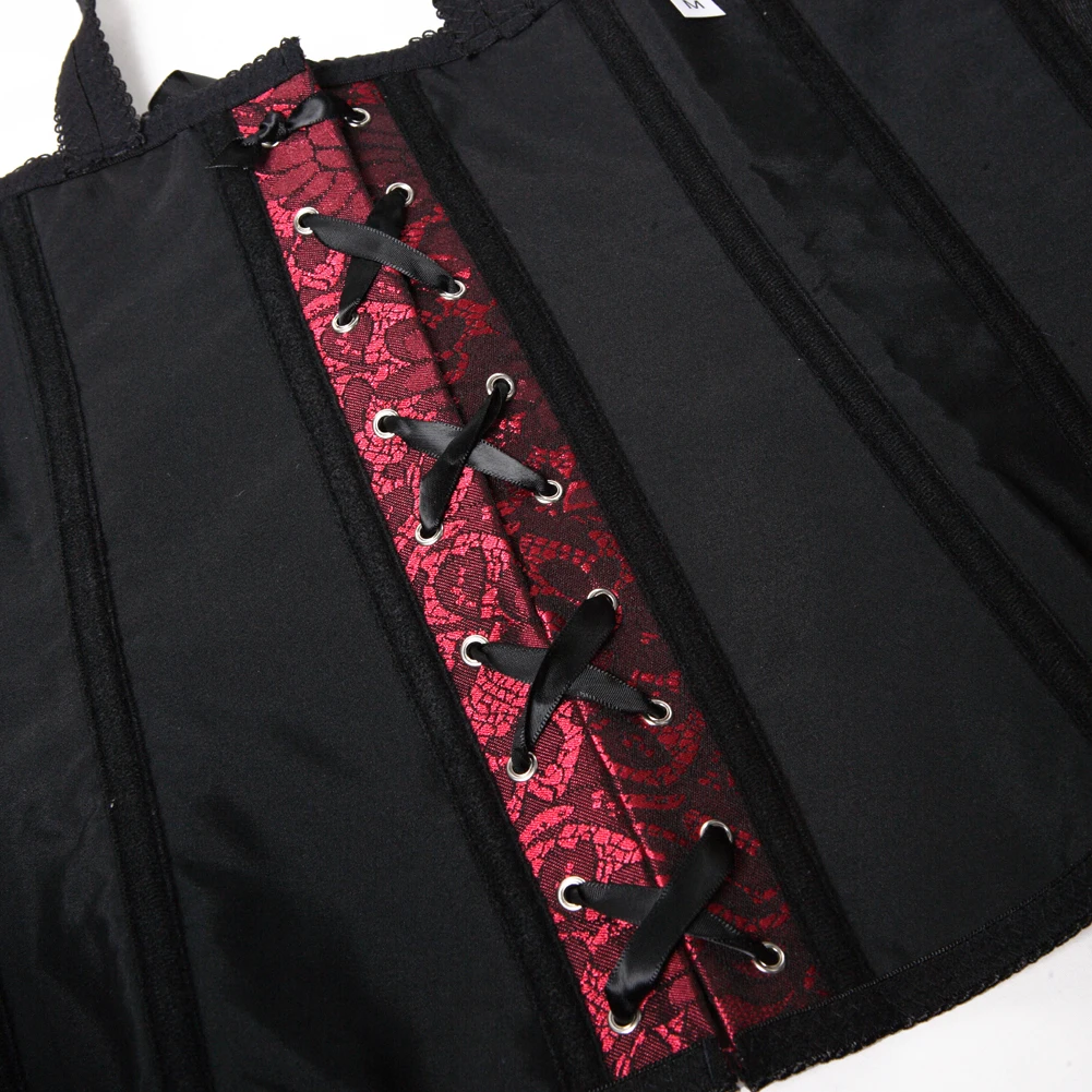 

Women Straps Overbust Plus Size Corset Sexy Outwear Zipper Lace Up Boned Bustier Gothic Costume