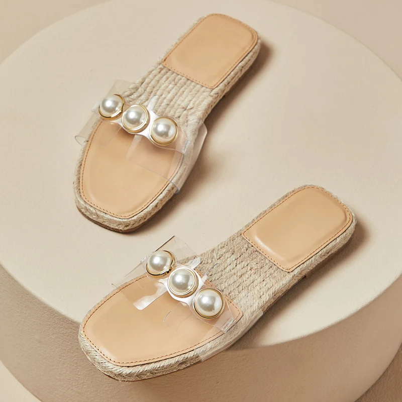 

2021 Summer Female Slippers Shoes Flip Flop Ladies Sandals Shoes Female Flat With String Bead Indoor Slides Women Slippers