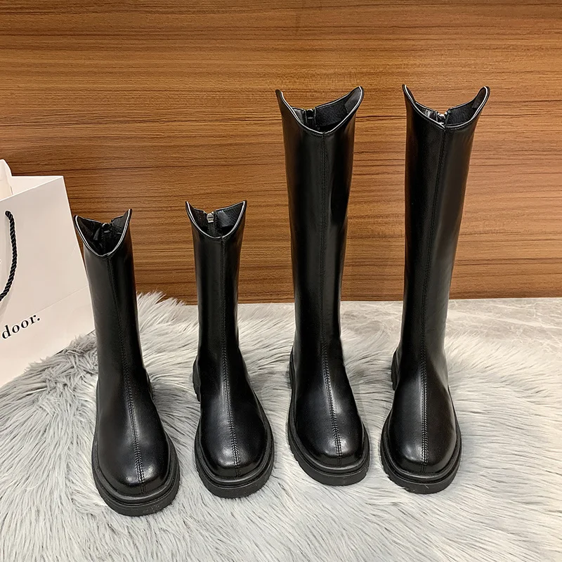 

New 2021 Mid Calf Boots Women Spring Winter Fashion Zipper Botas Mujer Boots Sports Platform Heel Ladies Shoes