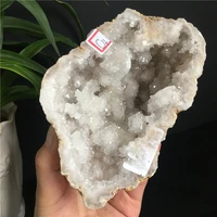 natural agate geode slice quartz crystal cluster minerals reiki home decorationenergy heals