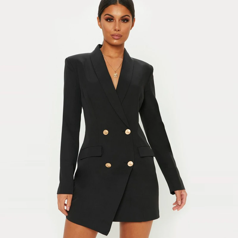 Солидный Женский Осенний офисный блейзер с длинным рукавом костюм 2019 хит