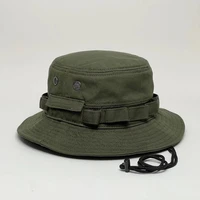 high quality bucket hat molle system unisex fisherman hat cap summer autumn 100 cotton ajustable breathable fishing hiking hat
