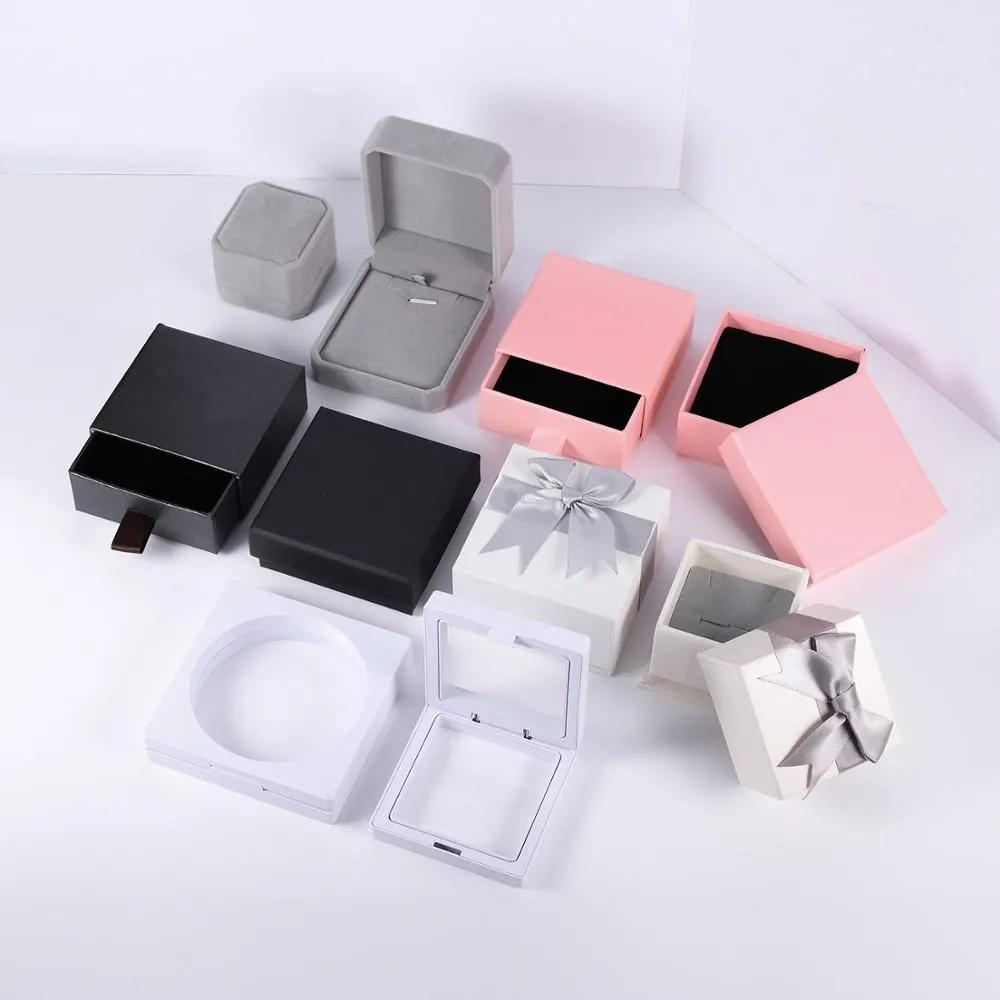 Подарочная коробка для ювелирных украшений простой квадратный пластиковый