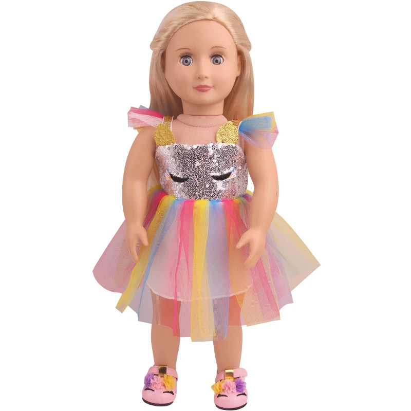 

Born New Baby Fit 18 inch 43cm Doll Clothes Accessories Pink Yellow Blue Purple Wedding Dress Suit For Baby Birthday Gift