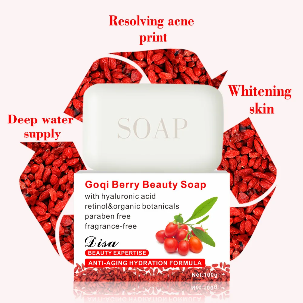 

Disaar Wolfberry Handmade Soap Skin Cleansing and Brightening Handmade Soap 100g Facial Soap Face Wash
