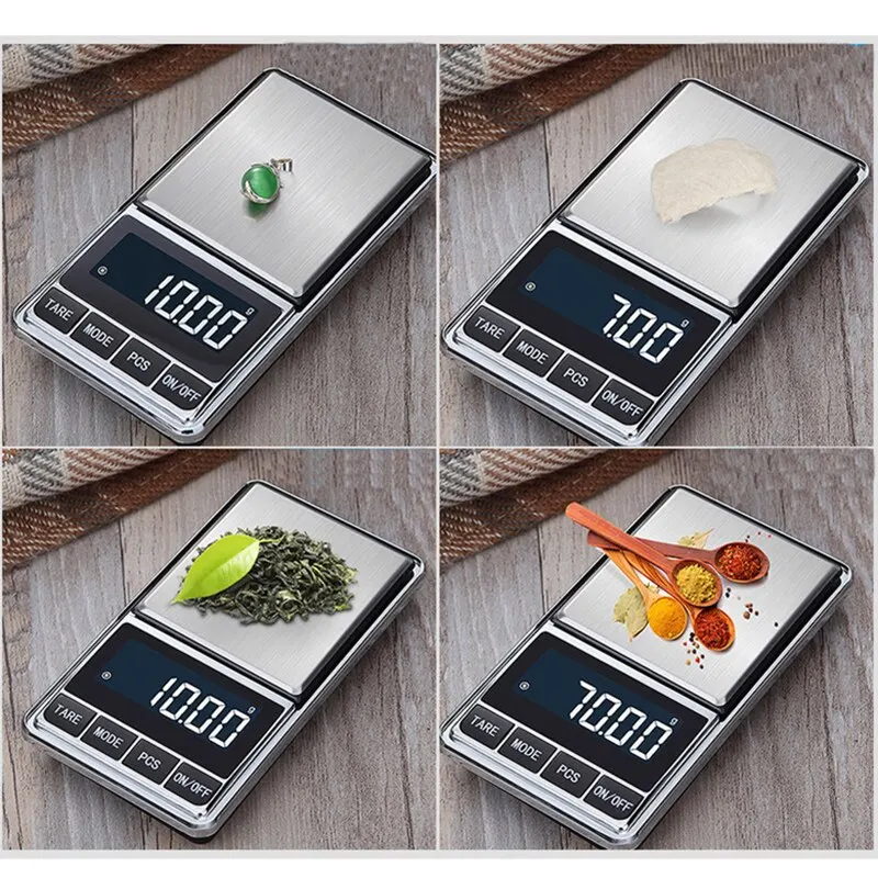 

Portable Jewelry Scale Balance Gram Scale 100/200/300/500g 0.01/0.1g Precision Electronic Balance Electronic Pocket Scale 1Pcs