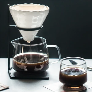 Handmade Ceramic Coffee Filter Set with V60 Coffee Stand Creative Family Sharing Pot Pour Over Drip Cup Drip Kettle CoffeeFilter