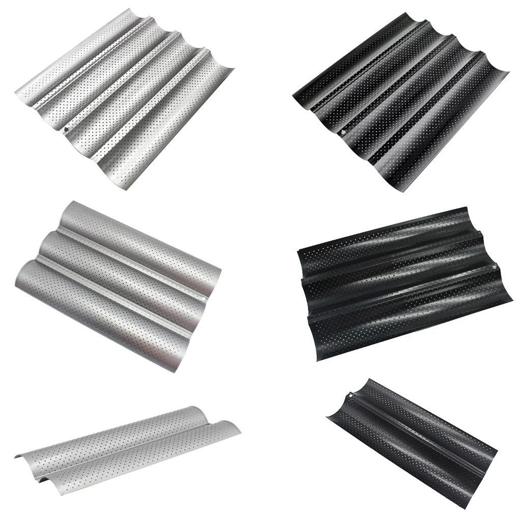 

French Bread Baking Mold Bread Wave Baking Tray Cake Baguette Mold Pans 2/3/4 Groove Waves Bread Baking Tools Bread trough
