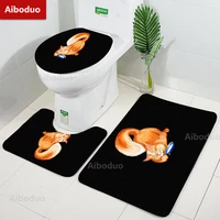 aiboduo minimalist style cat 3pcsset toilet lid cover set non slip warm home decoration absorbent carpet bath mat restroom rug