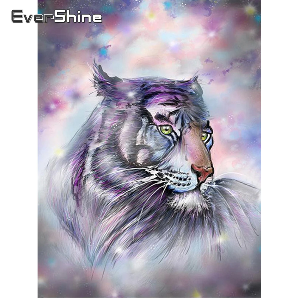 

EverShine алмазная живопись тигр Алмазная вышивка животные полная квадратная мозаика вышивка крестиком Стразы 5D Сделай Сам хобби ручной работы