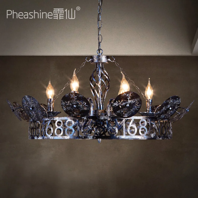 Металлические люстры 6 в стиле ретро для гостиной столовой американском