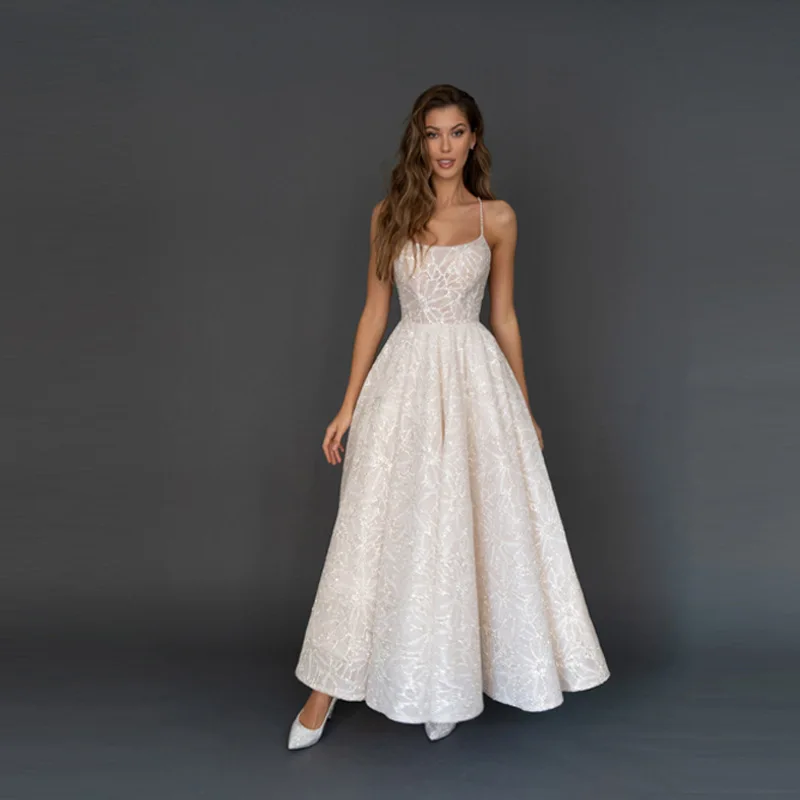 

Wepbel Backless Slim Backless Dresses Spaghetti Strap Sleeveless Sexy Slip Dress Women A-line Big Swing Dinner Dress Vestidos