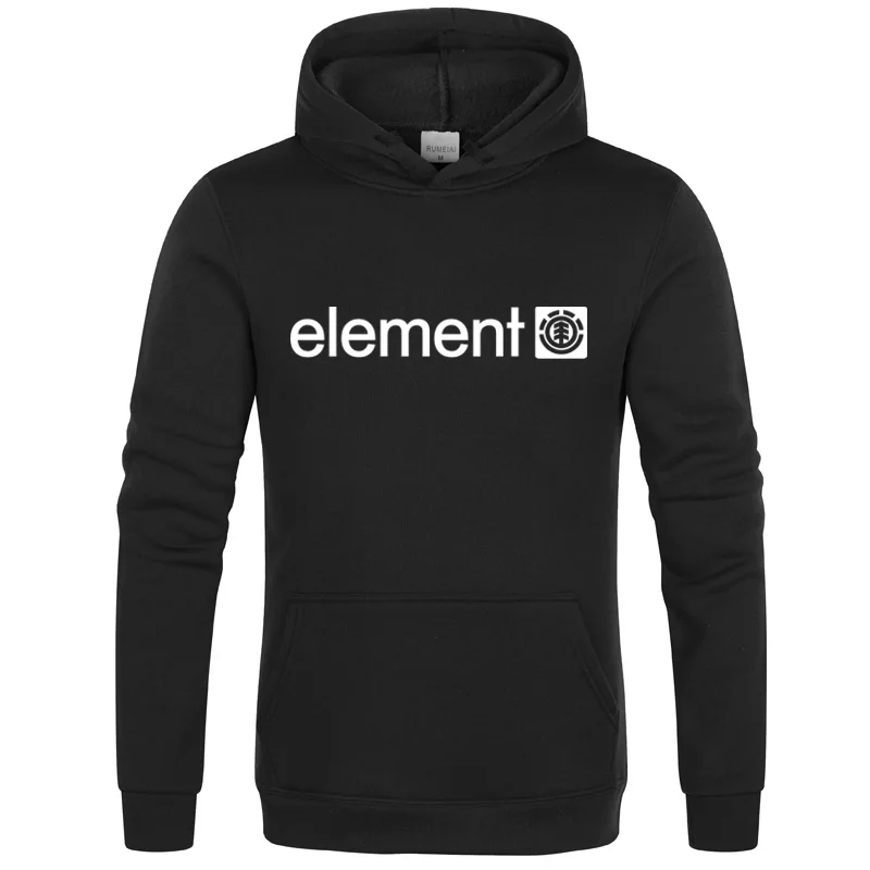 Мужская толстовка с длинным рукавом ELEMENT черная брендовая надписью Осень зима