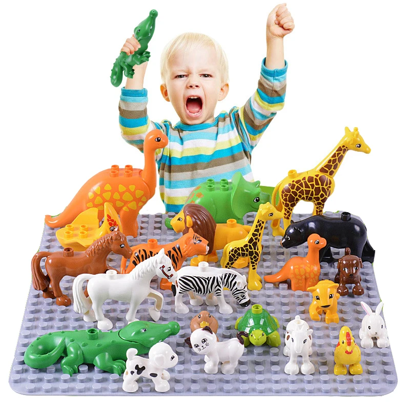 

1Pcs Classic Toy Big Building Block Set Animal Bricks Educational Model Gift Toys For Kid Baby Children Compatible With