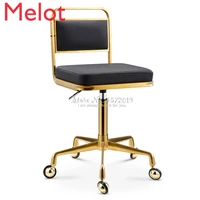 golden stainless steel work stool raised and lowered rotating hairdressing stool beauty barber stool with wheels dressing chair