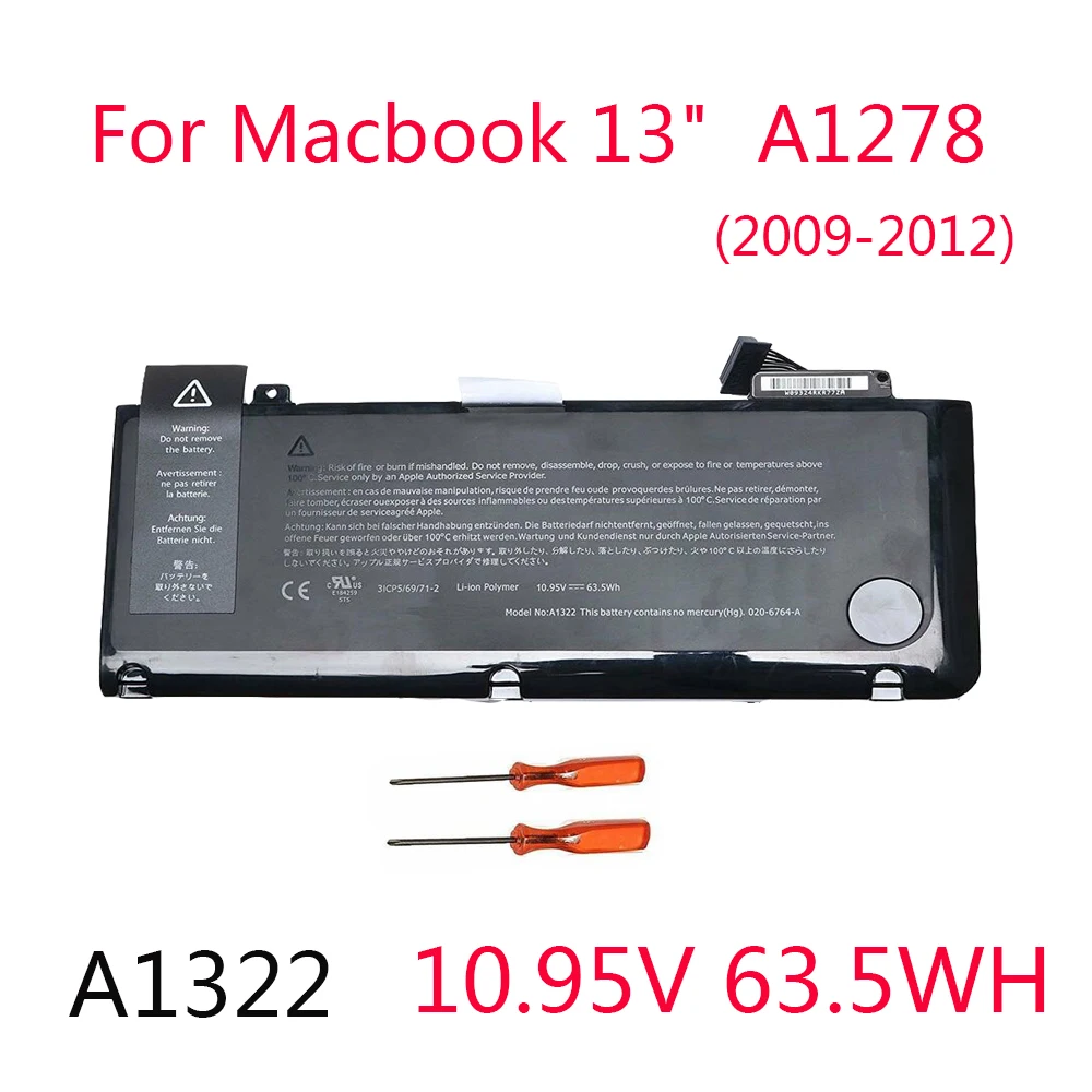 Новый аккумулятор A1278 A1322 для Apple Macbook Pro 13 дюймов 2009 2010 2011 2012 MC374 MD313 MD101 MD314 MC724 MB990 MB991