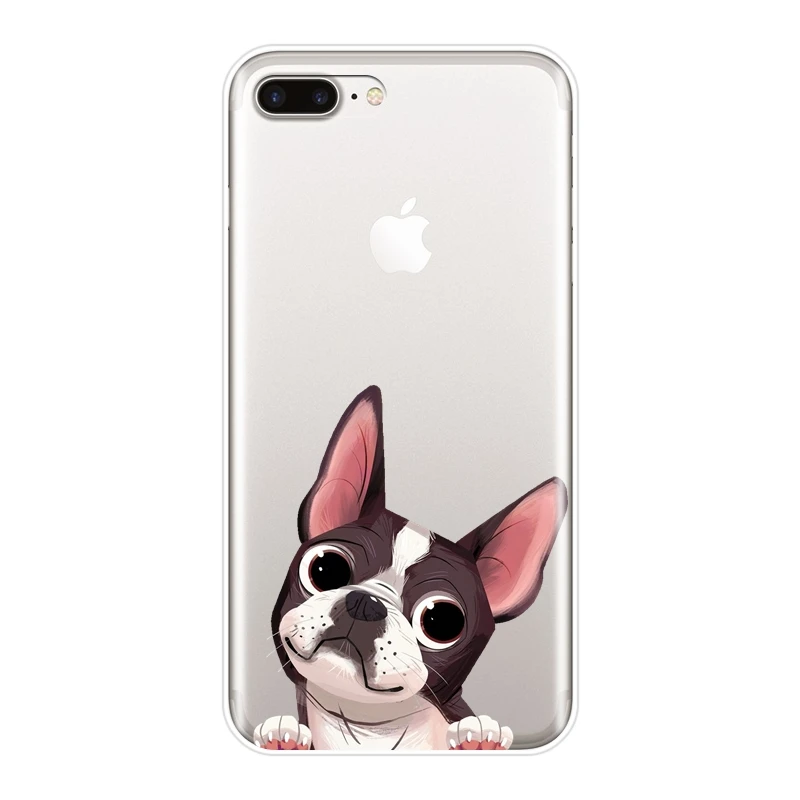 Чехол для iPhone X XR XS MAX 8 7 6 S мягкий силиконовый чехол Apple Plus с рисунком мопса