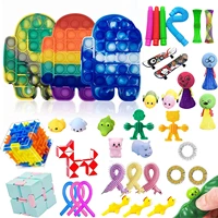 39 pieces 42 pieces simple dimple fidget toy set shaped silicone toy stress relief toy anti anxiety tool antistress polies