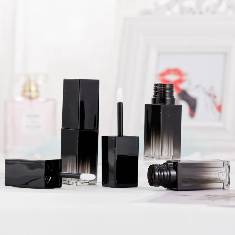 Тюбики для блеска губ с частной этикеткой градиентные черные пустые