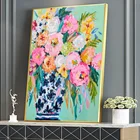 Абстрактная красочная цветочная картина маслом на холсте плакат и принты цветочная картина домашний декор настенное искусство для гостиной