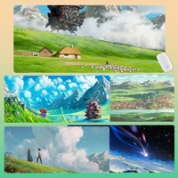 howls mobile castle mouse pad large japanese pastoral style nature grassland green forest keyboard pad cute desk mat mousepad