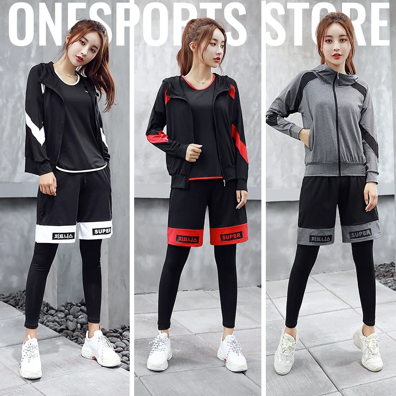 New Fashion Yoga Set Women Compression Sports Wear for Gym Clothing Running Fitness Jogging Workout Tracksuit Female | Спорт и