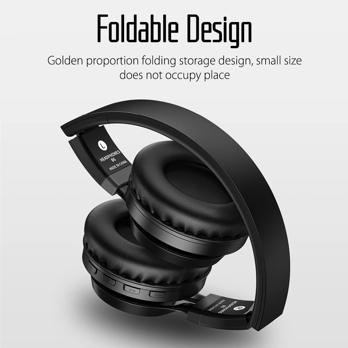 B6 беспроводные наушники bluetooth HiFI стерео Складная гарнитура светодиодный свет MP3 TF FM 3,5 мм наушники с микрофоном для телефона