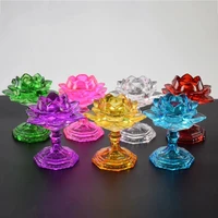 multicolor glass lamp holder buddhist candle tall cup embossed romantic flower candlestick tibetan buddha table decoration