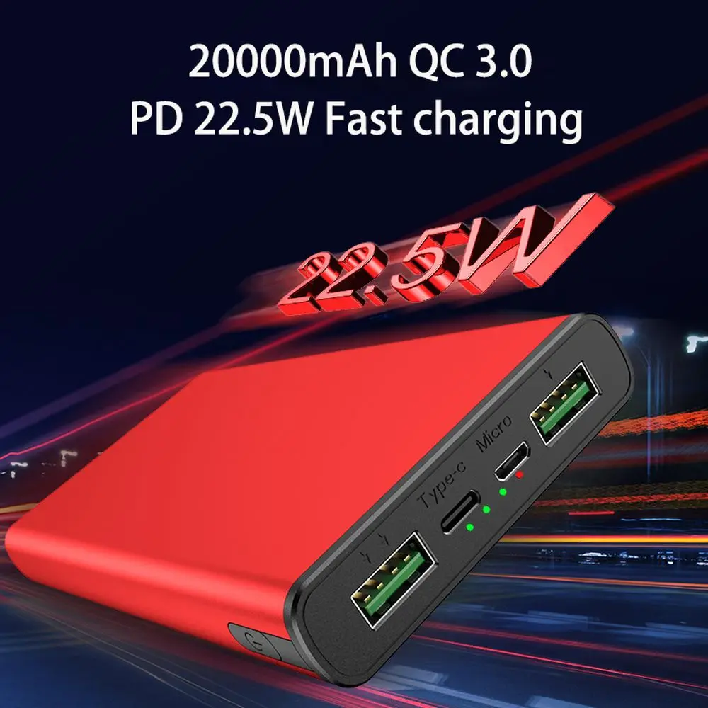 

PINZHENG 20000mAh Power Bank For iPhone 12 Xiaomi Mi QC PD 3.0 Fast Charging 22.5W Powerbank Portable External Battery Charger