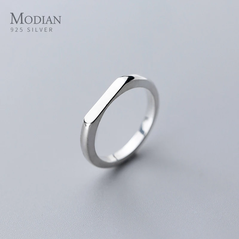 Modian Аутентичные 925 стерлингового серебра геометрическим узором кольцевое