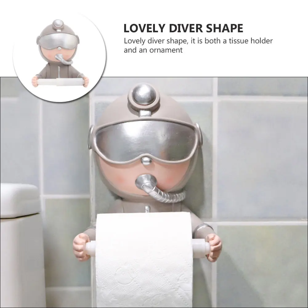 

1PC Wall-mounted Type Diver Roll Paper Rack Bathroom Roll Paper Rack (Silver)