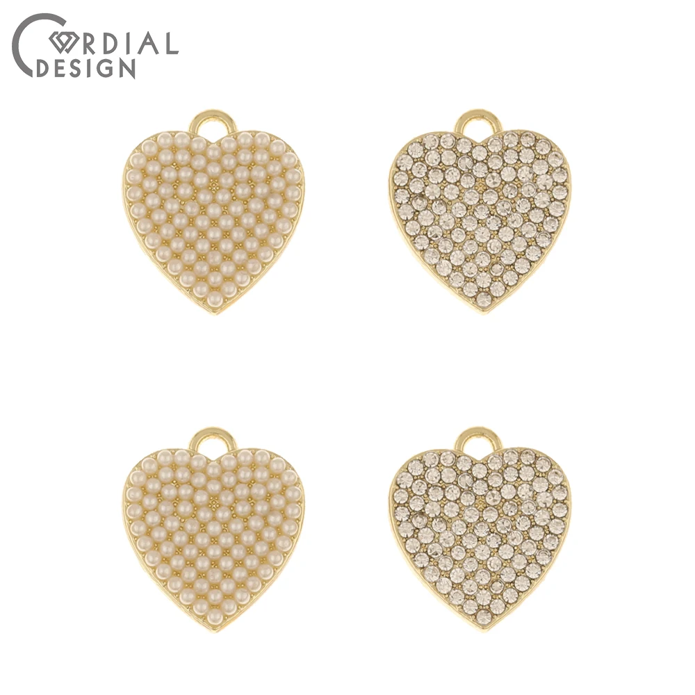 

Cordial Design 50Pcs 14*16MM DIY Making/Jewelry Findings Components/Rhinestone Pendants/Hear Shape/Hand Made/Jewelry Accessories