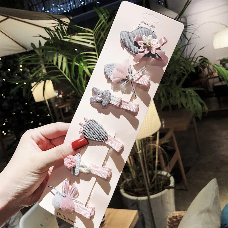 Новый 6 шт./компл. девушки цветы шпилька бант Детские милые Мультяшные зажимы для