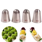 Наконечники для кондитерских изделий, 1-4 шт., большая роза, кремовый пирог, русская форма, сопла из нержавеющей стали, набор наконечников для кондитерских изделий, соединитель для капкейков, инструменты для украшения выпечки